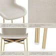 TECTAKE - Chaise rembourrée aspect velours forme ergonomique dossier haut beige - vignette