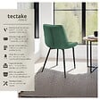 TECTAKE - Lot 2 chaises assise ergonomique rembourrée aspect velours vert - vignette