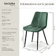 TECTAKE - Lot 2 chaises assise ergonomique rembourrée aspect velours vert - vignette