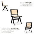 TECTAKE - Lot de 6 chaises en bois avec cannage viennois design boho noir - vignette