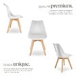 TECTAKE - Lot 2 chaises salle à manger style scandinave forme ergonomique blanc - vignette