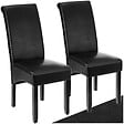TECTAKE - Ensemble de 2 chaises de salle à manger aspect cuir ergonomiques noir - vignette