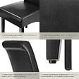 TECTAKE - Ensemble de 2 chaises de salle à manger aspect cuir ergonomiques noir - vignette