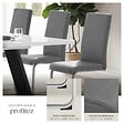 TECTAKE - Ensemble de 2 chaises de salle à manger aspect cuir ergonomiques gris - vignette
