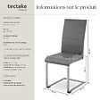 TECTAKE - Ensemble de 2 chaises de salle à manger aspect cuir ergonomiques gris - vignette