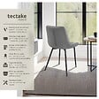 TECTAKE - Lot de 4 chaises Rembourrées aspect velours assise Ergonomique gris - vignette