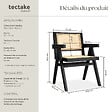 TECTAKE - Lot 4 chaises de salle à manger cannage viennois style boho noir - vignette