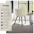 TECTAKE - Lot 2 chaises assise ergonomique rembourrée aspect velours crème - vignette