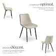 TECTAKE - Lot 2 chaises assise ergonomique rembourrée aspect velours crème - vignette