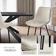 TECTAKE - Lot 2 chaises assise ergonomique rembourrée aspect velours crème - vignette
