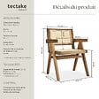 TECTAKE - Lot 4 chaises de salle à manger cannage viennois boho chêne clair - vignette
