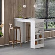 HABITAT ET JARDIN - Table de bar en bois "Swallow" 117 x 54 x 101,8 cm - Blanc - vignette