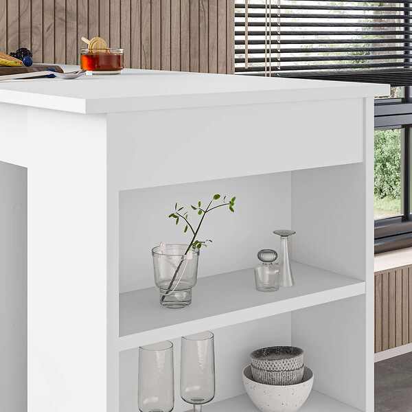 HABITAT ET JARDIN - Table de bar en bois "Swallow" 117 x 54 x 101,8 cm - Blanc - large