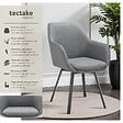 TECTAKE - Lot 2 Fauteuils pivotants rembourrés avec accoudoirs et dossier gris - vignette