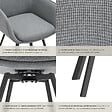 TECTAKE - Lot 2 Fauteuils pivotants rembourrés avec accoudoirs et dossier gris - vignette