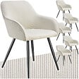 TECTAKE - Lot 6 chaises élégantes aspect corde forme ergonomique crème/noir - vignette