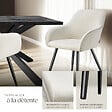 TECTAKE - Lot 6 chaises élégantes aspect corde forme ergonomique crème/noir - vignette