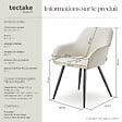 TECTAKE - Lot 6 chaises élégantes aspect corde forme ergonomique crème/noir - vignette