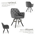 TECTAKE - Fauteuil pivotant 180° en velours rembourré motif matelassé gris - vignette