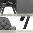 TECTAKE - Fauteuil pivotant 180° en velours rembourré motif matelassé gris - vignette
