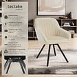 TECTAKE - Lot 4 chaises pivotantes à 360° avec accoudoirs velours crèmes - vignette