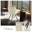 TECTAKE - Lot 4 chaises pivotantes à 360° avec accoudoirs velours crèmes - vignette