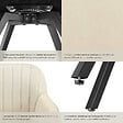 TECTAKE - Lot 4 chaises pivotantes à 360° avec accoudoirs velours crèmes - vignette
