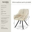 TECTAKE - Lot 4 chaises pivotantes à 360° avec accoudoirs velours crèmes - vignette