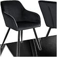 TECTAKE - Chaise Rembourrée aspect velours dossier ergonomique noir - vignette