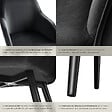 TECTAKE - Chaise Rembourrée aspect velours dossier ergonomique noir - vignette