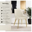 TECTAKE - Lot 2 chaises rembourrées aspect velours forme ergonomique beige - vignette