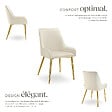 TECTAKE - Lot 2 chaises rembourrées aspect velours forme ergonomique beige - vignette