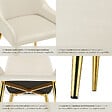 TECTAKE - Lot 2 chaises rembourrées aspect velours forme ergonomique beige - vignette