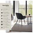TECTAKE - Lot 6 chaises rembourrées en velours matelassé et dossier continu noir - vignette