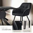TECTAKE - Lot 6 chaises rembourrées en velours matelassé et dossier continu noir - vignette