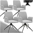 TECTAKE - Lot 4 fauteuils pivotants 360° rembourrés tissu robuste gris clair - vignette