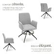 TECTAKE - Lot 4 fauteuils pivotants 360° rembourrés tissu robuste gris clair - vignette