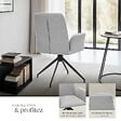 TECTAKE - Lot 4 fauteuils pivotants 360° rembourrés tissu robuste gris clair - vignette