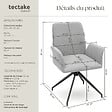TECTAKE - Lot 4 fauteuils pivotants 360° rembourrés tissu robuste gris clair - vignette
