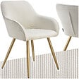 TECTAKE - Chaise élégante aspect corde avec forme ergonomique crème/doré - vignette