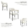 TECTAKE - Lot 6 fauteuils rembourrés pieds en acier dossier continu noir/blanc - vignette