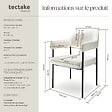 TECTAKE - Lot 6 fauteuils rembourrés pieds en acier dossier continu noir/blanc - vignette