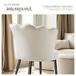 TECTAKE - Fauteuil rembourré avec dossier en forme de fleur velours crème/noir - vignette
