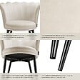 TECTAKE - Fauteuil rembourré avec dossier en forme de fleur velours crème/noir - vignette