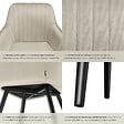 TECTAKE - Lot 4 chaises de salle à manger en velours matelassées crème - vignette