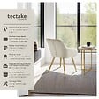TECTAKE - Ensemble de 4 chaises rembourrées aspect velours crème et or - vignette
