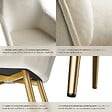 TECTAKE - Ensemble de 4 chaises rembourrées aspect velours crème et or - vignette