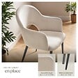 TECTAKE - Lot 2 Fauteuils aspect velours rembourré max 120 kg crème - vignette