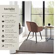 TECTAKE - Lot 2 chaises rembourrées en velours matelassé et dossier continu brun - vignette