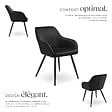 TECTAKE - Lot 4 chaises de salle à manger en velours matelassées noir - vignette